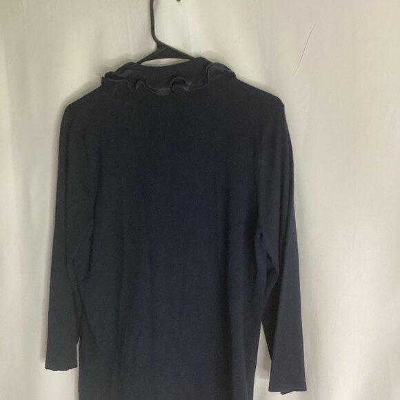 Mosca Black Ruffled Pullover – 3/4 Sleeve – Supersoft Knit – Size XL - Picture 6 of 10